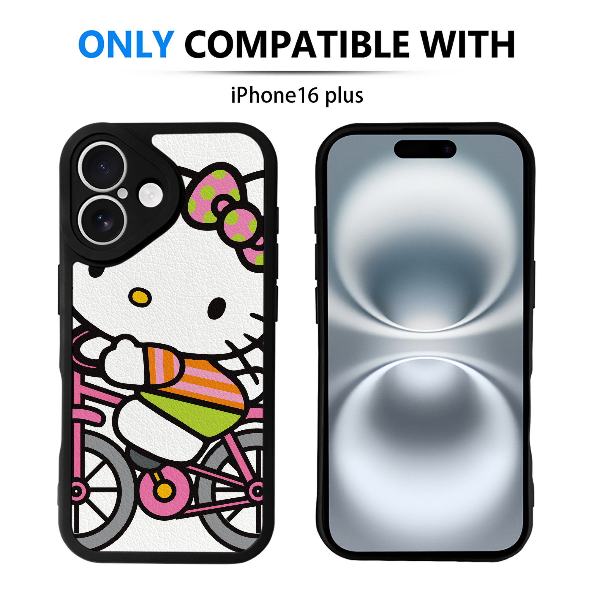 （画像用） Hello Kitty ハローキティ 【iPhone 16シリーズ対応】シリコンスマホケース（レザー調） 材質：シリコン